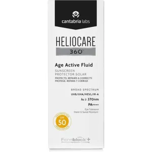 360° Age Active Fluid sunscreen cream Spf50, water and sweat resistant, 50 ml, Heliocare