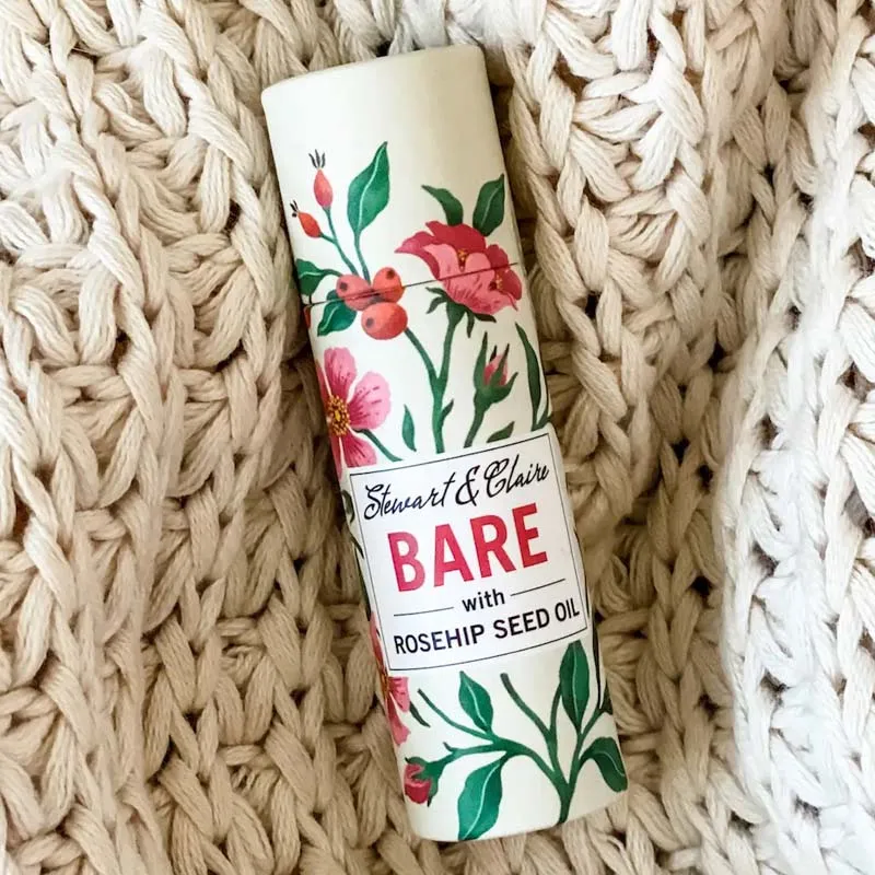 Bare Unscented Lip Balm with Rosehip Seed Oil