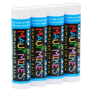 Best LIP BALM for Chapped Lips by Maui Mike’s Pina Colada (4 pack) Glides on Smooth for Soothing Lip Care - SPF 15, Aloe, Vitamin E - Restore Dry Lips Today! (Pina Colada) 4 Pack