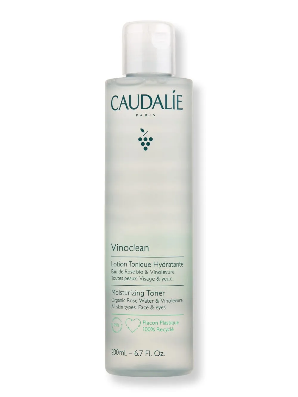 Caudalie Vinoclean Moisturizing Toner with Rose Water 6.7 oz 200 ml