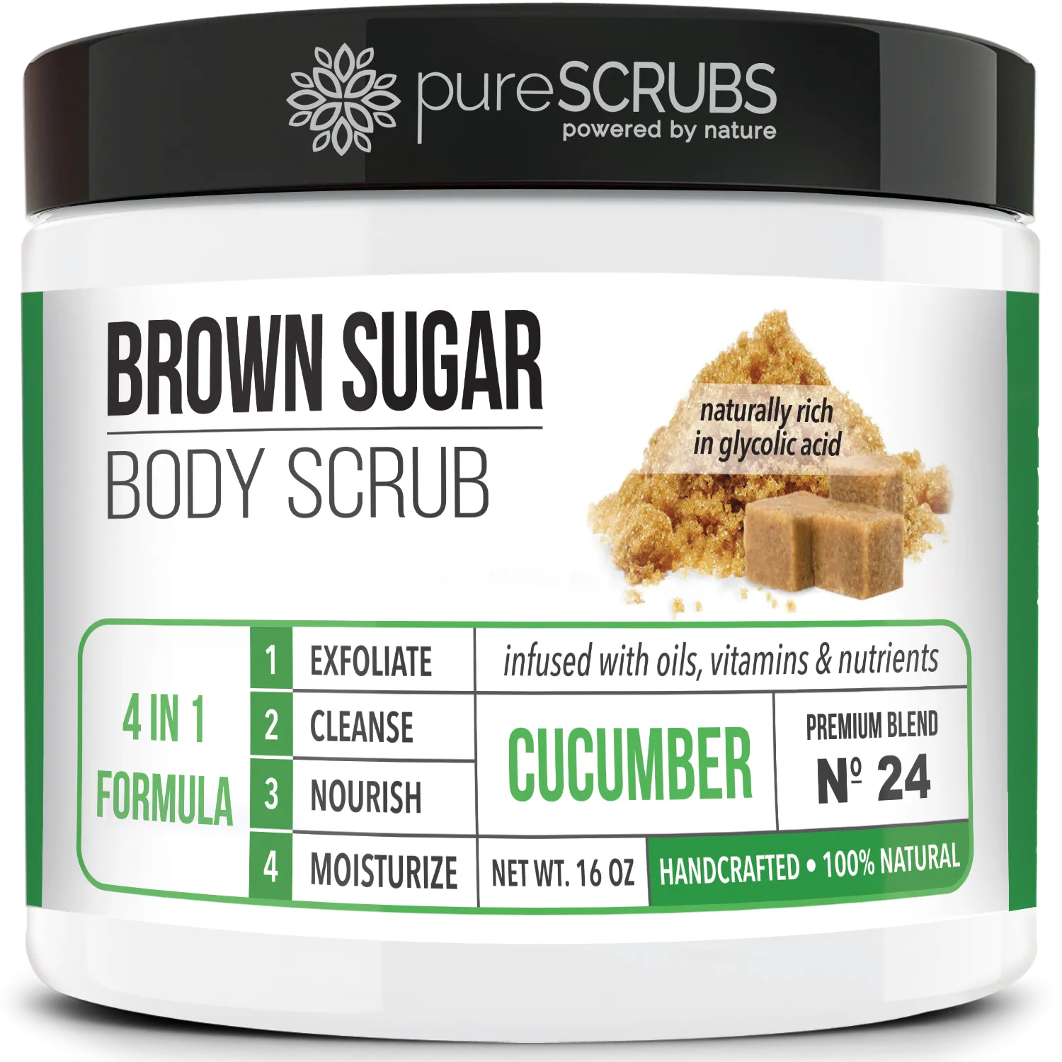 Cucumber Body Scrub / Brown Sugar / Premium Blend #24