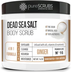 Ginger Body Scrub / Dead Sea Salt / Premium Blend #16