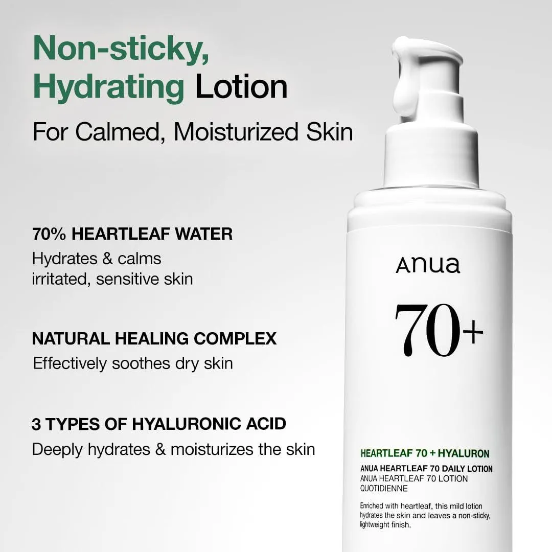 Heartleaf Daily Lotion, Face Moisturizer with Hyaluronic Acid for Sensitive Skin, Lightweight, Korean Skin Care (200Ml, 6.76 Fl.Oz.)