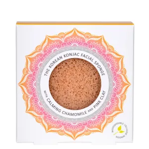 Konjac Sponge Facial Sponge Chamomile and Pink Clay for Normal and Sensitive Skin