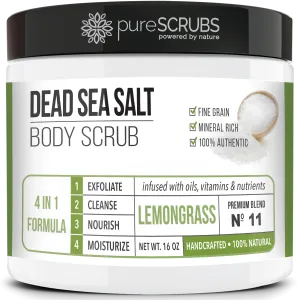 Lemongrass Body Scrub / Dead Sea Salt / Premium Blend #11