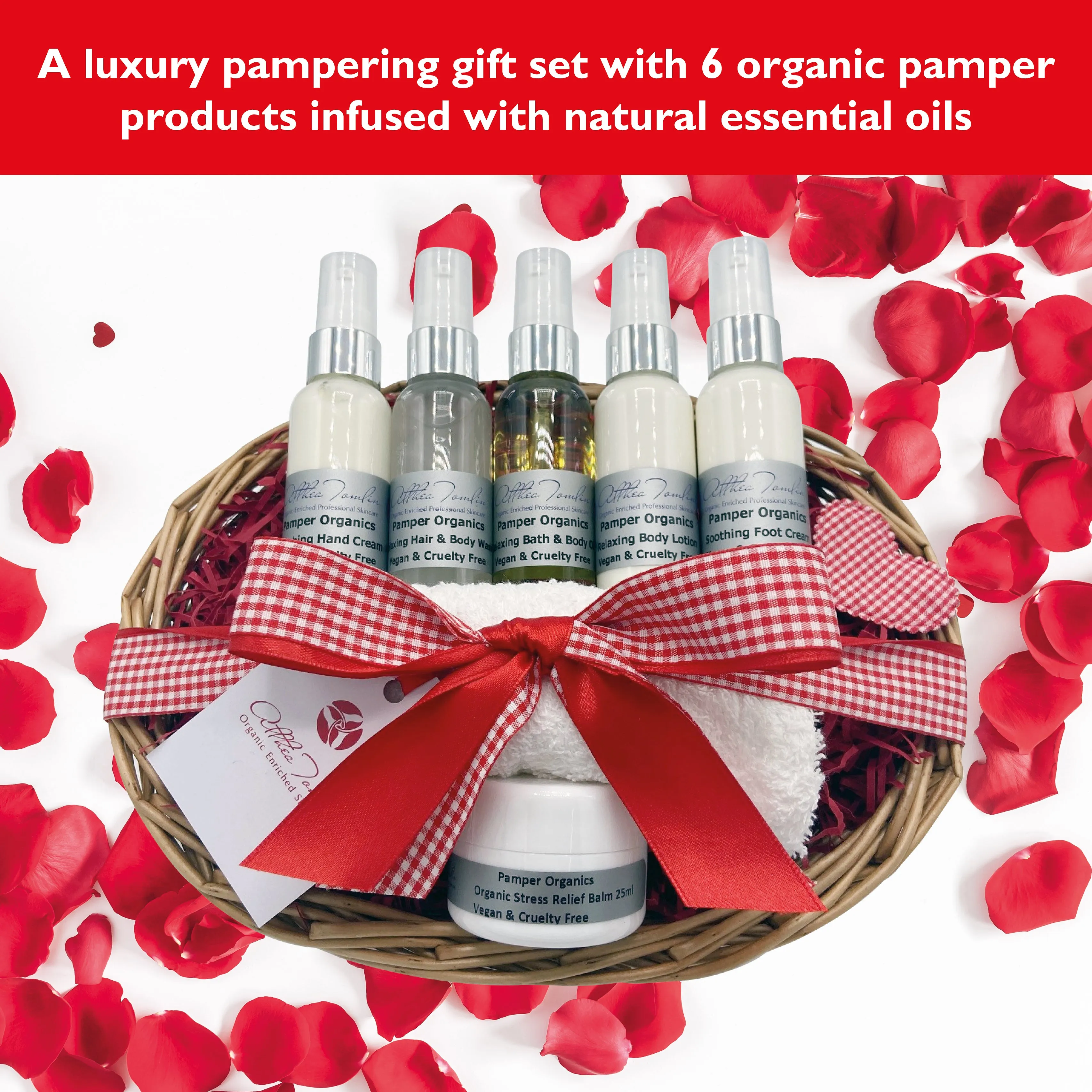 Organic pamper hamper for home spa pampering