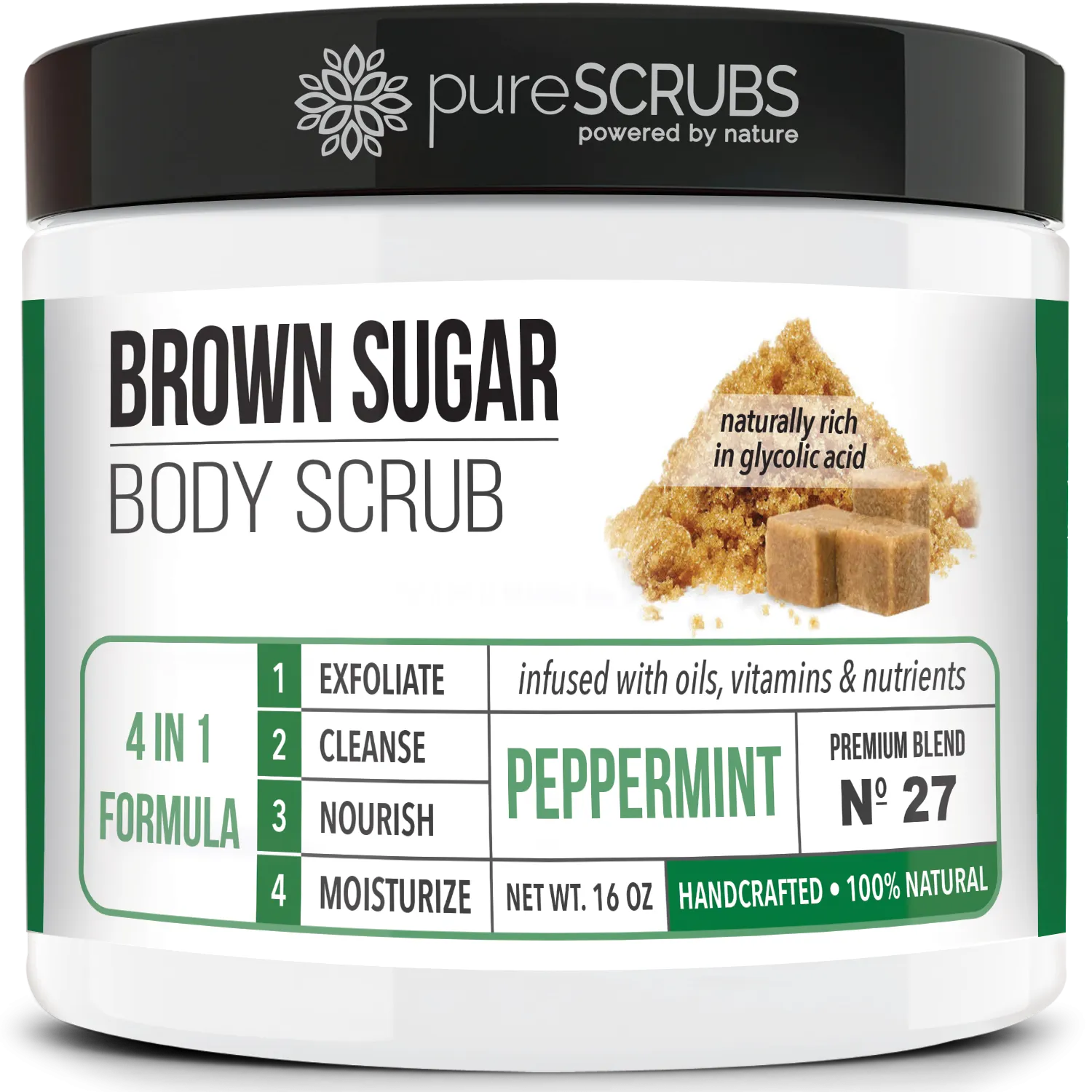 Peppermint Body Scrub / Brown Sugar / Premium Blend #27