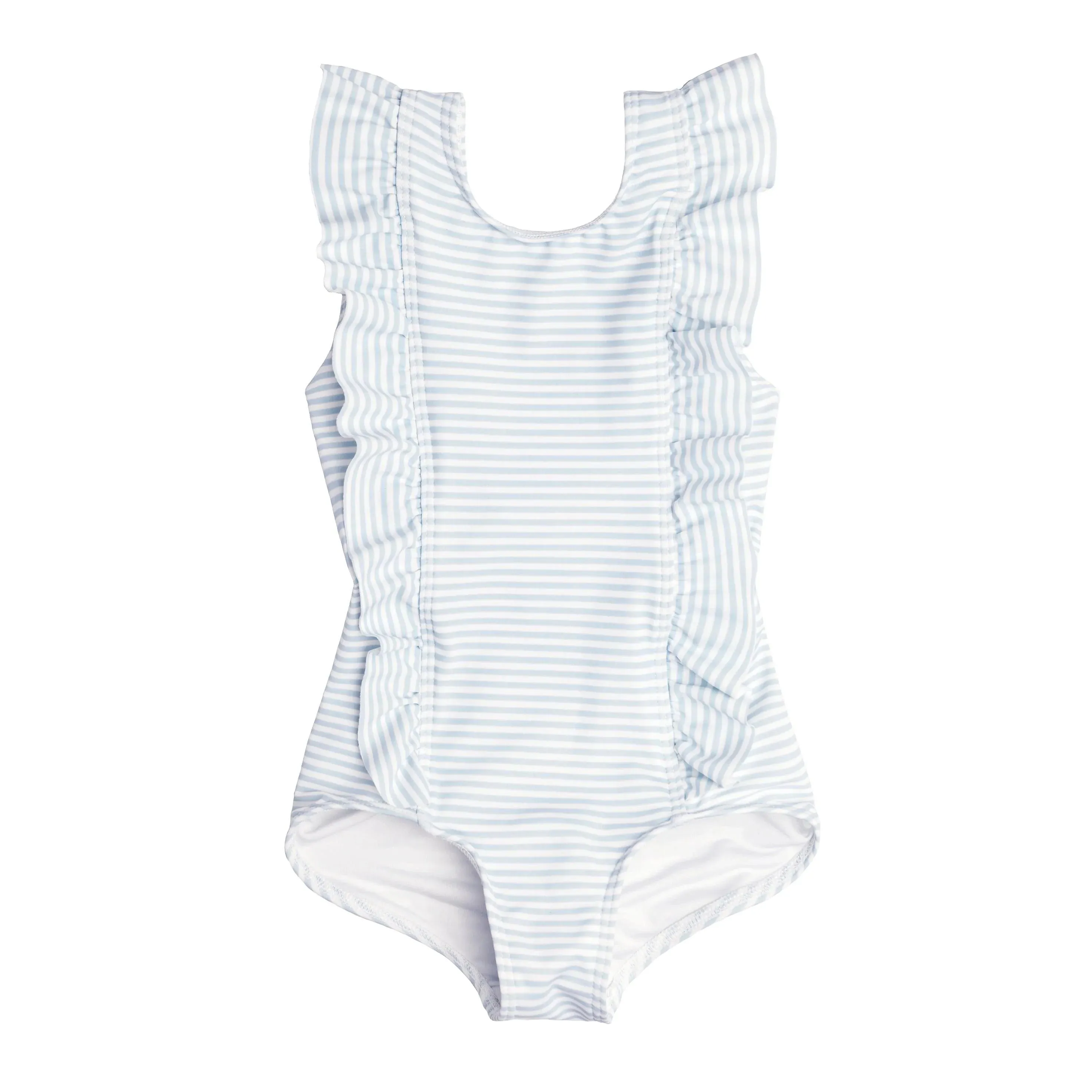 Powder Blue Stripe Ruffle One Piece