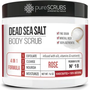 Rose Body Scrub / Dead Sea Salt / Premium Blend #18